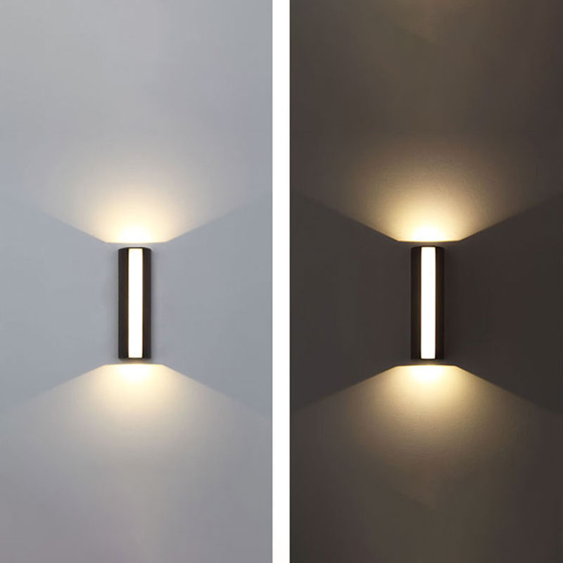 Skørter | Trapezoidal Wall Lamp Light Minimalist Metal Courtyard LED Wall Mount Lighting in Black