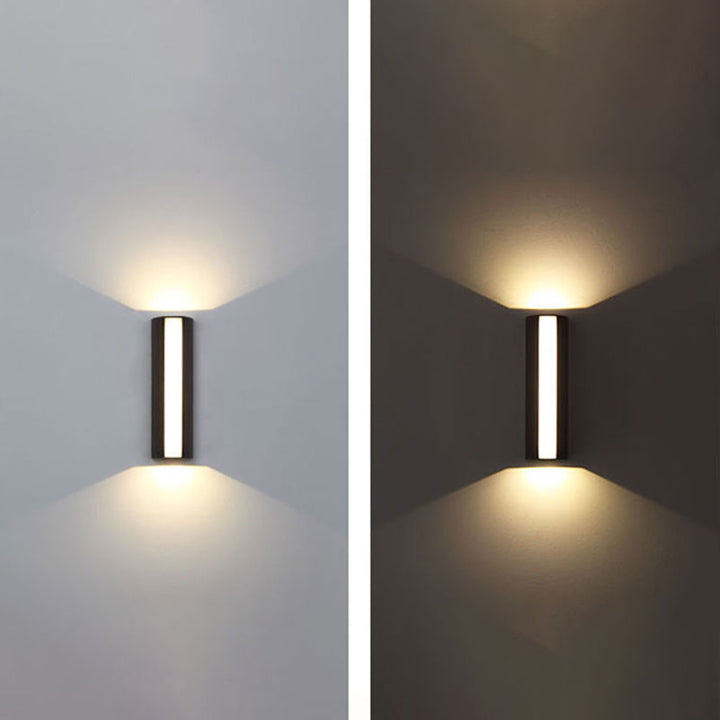 Skørter | Trapezoidal Wall Lamp Light Minimalist Metal Courtyard LED Wall Mount Lighting in Black