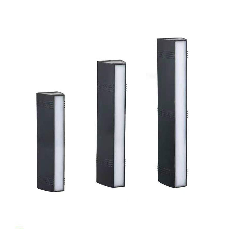 Skørter | Trapezoidal Wall Lamp Light Minimalist Metal Courtyard LED Wall Mount Lighting in Black