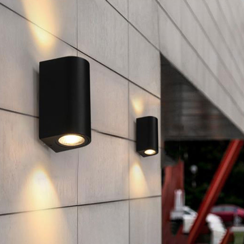 Skørter | Geometric Acrylic Wall Lamp Minimalist Black LED Wall Mount Lighting for Outdoor