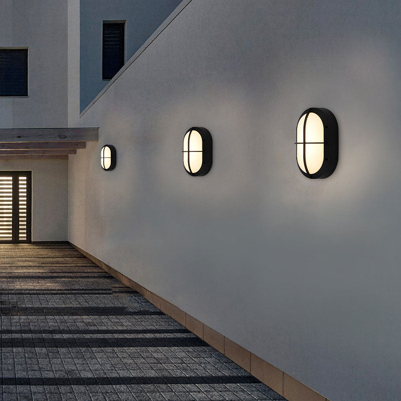 Skørter | Black rectangular wall lamp modern aluminum LED wall light for courtyard