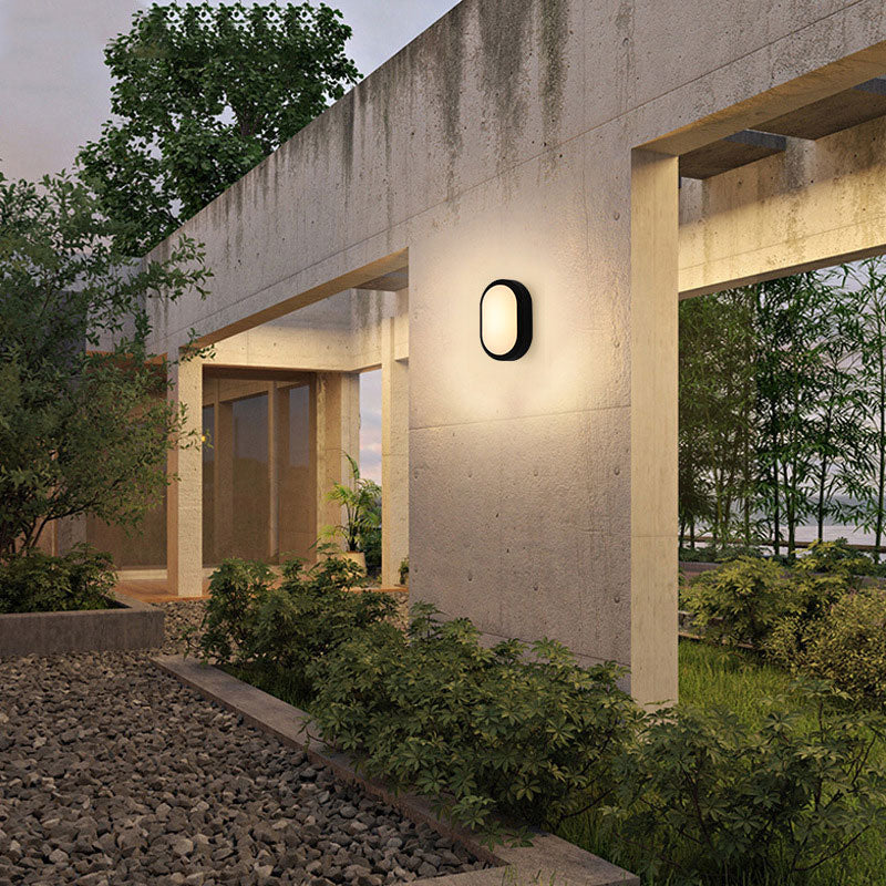 Skørter | Black rectangular wall lamp modern aluminum LED wall light for courtyard
