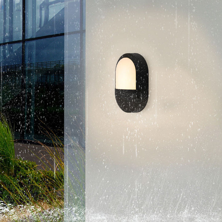 Skørter | Black rectangular wall lamp modern aluminum LED wall light for courtyard