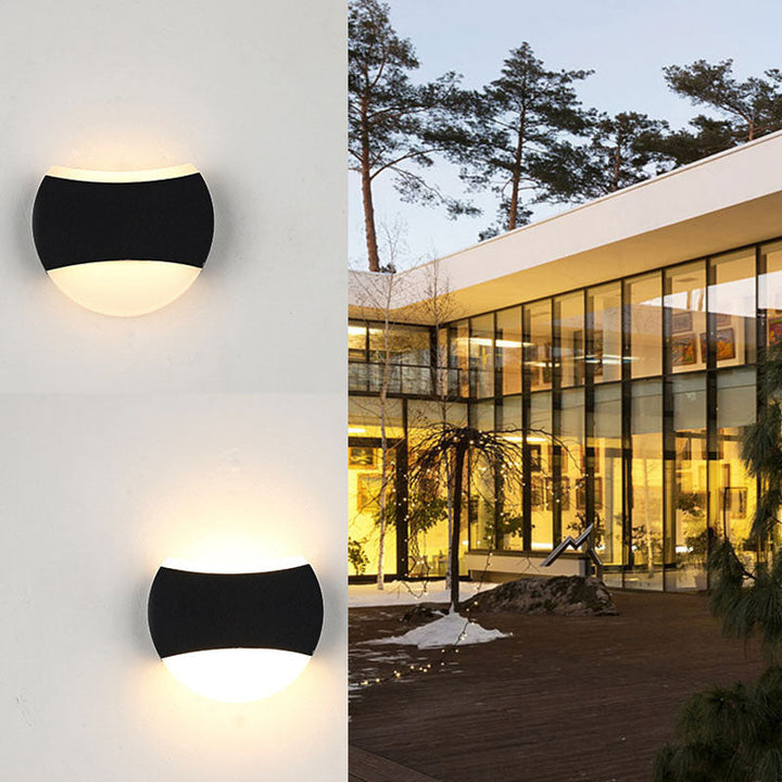 Skørter | Geometric LED Wall Lighting Modern Aluminum Black Wall Lamp Fixture for Patio