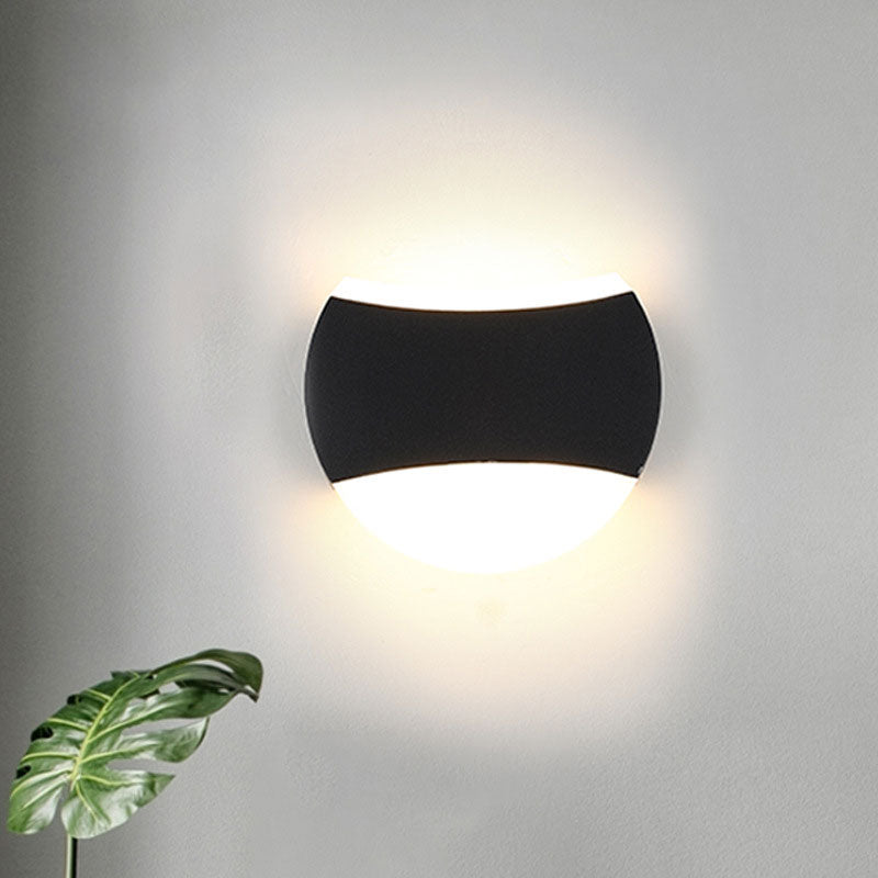 Skørter | Geometric LED Wall Lighting Modern Aluminum Black Wall Lamp Fixture for Patio