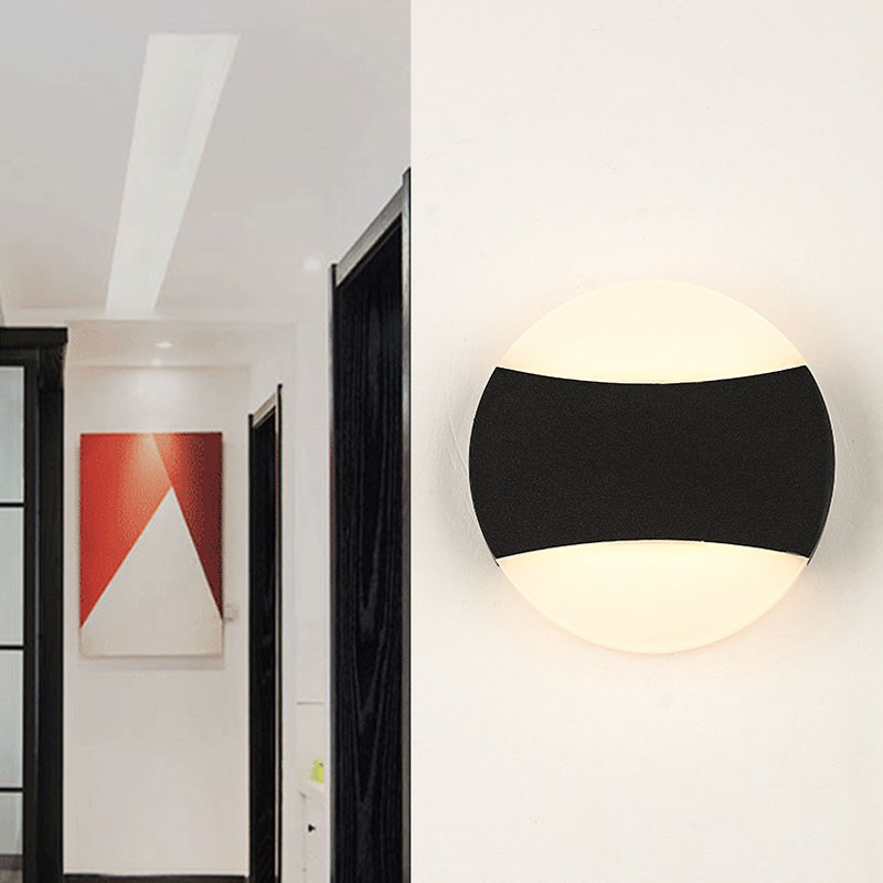 Skørter | Geometric LED Wall Lighting Modern Aluminum Black Wall Lamp Fixture for Patio