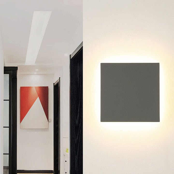 Skørter | Geometric Courtyard LED Wall-Mounted Light Aluminum Simplicity Wall Lamp Lighting in Gray