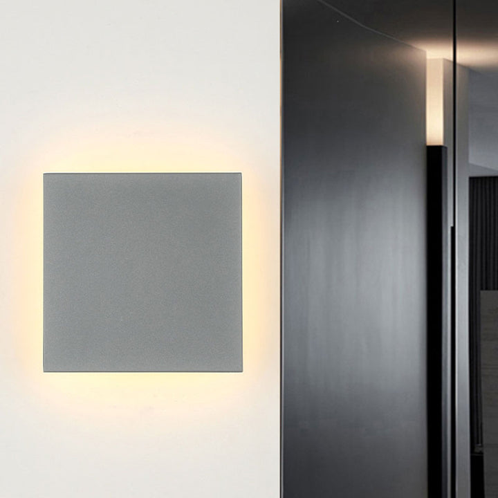 Skørter | Geometric Courtyard LED Wall-Mounted Light Aluminum Simplicity Wall Lamp Lighting in Gray
