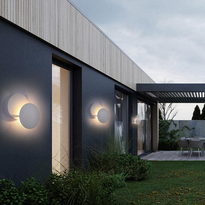 Skørter | Circle Wall Lamp Minimalistic Metallic Balcony LED Wall Mount Lighting in White