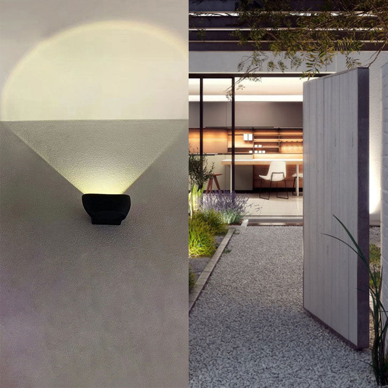 Skørter | Elliptical shape courtyard LED wall lighting Metallic modern wall lamp fixture