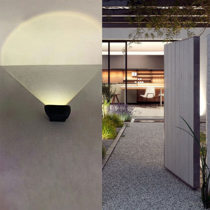 Skørter | Elliptical shape courtyard LED wall lighting Metallic modern wall lamp fixture