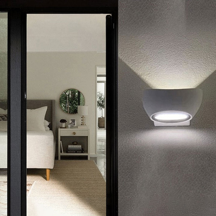 Skørter | Elliptical shape courtyard LED wall lighting Metallic modern wall lamp fixture