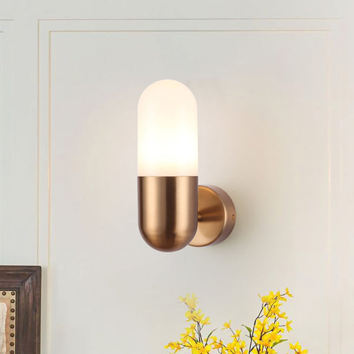 Skørter | Capsule Metal Wall Lamp Postmodern 1 Light Black/Grey/White Wall Mounted Lamp for Bedroom
