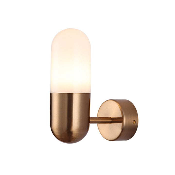 Skørter | Capsule Metal Wall Lamp Postmodern 1 Light Black/Grey/White Wall Mounted Lamp for Bedroom