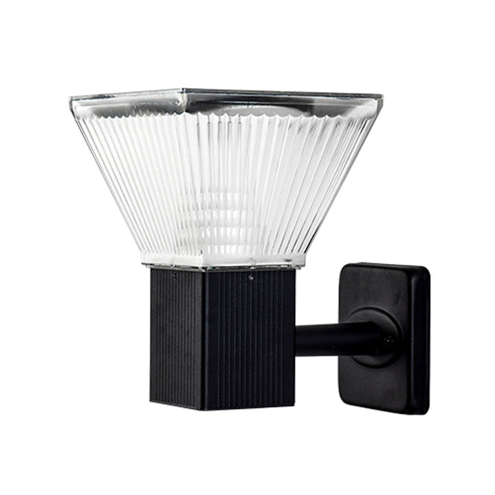 Skørter | Black geometric LED wall lamp classic aluminum outdoor solar wall lamp