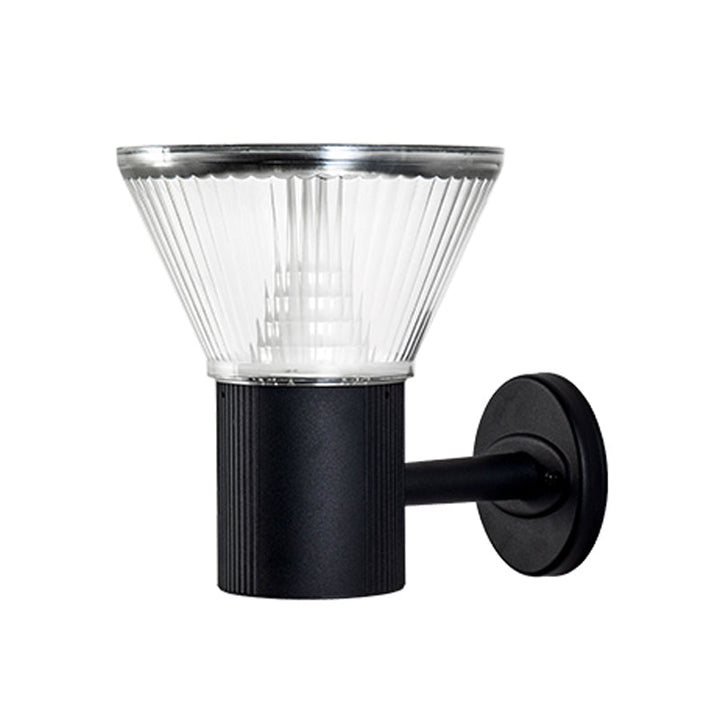 Skørter | Black geometric LED wall lamp classic aluminum outdoor solar wall lamp