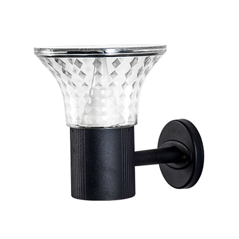 Skørter | Black geometric LED wall lamp classic aluminum outdoor solar wall lamp