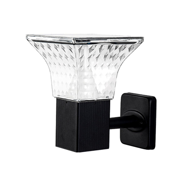 Skørter | Black geometric LED wall lamp classic aluminum outdoor solar wall lamp