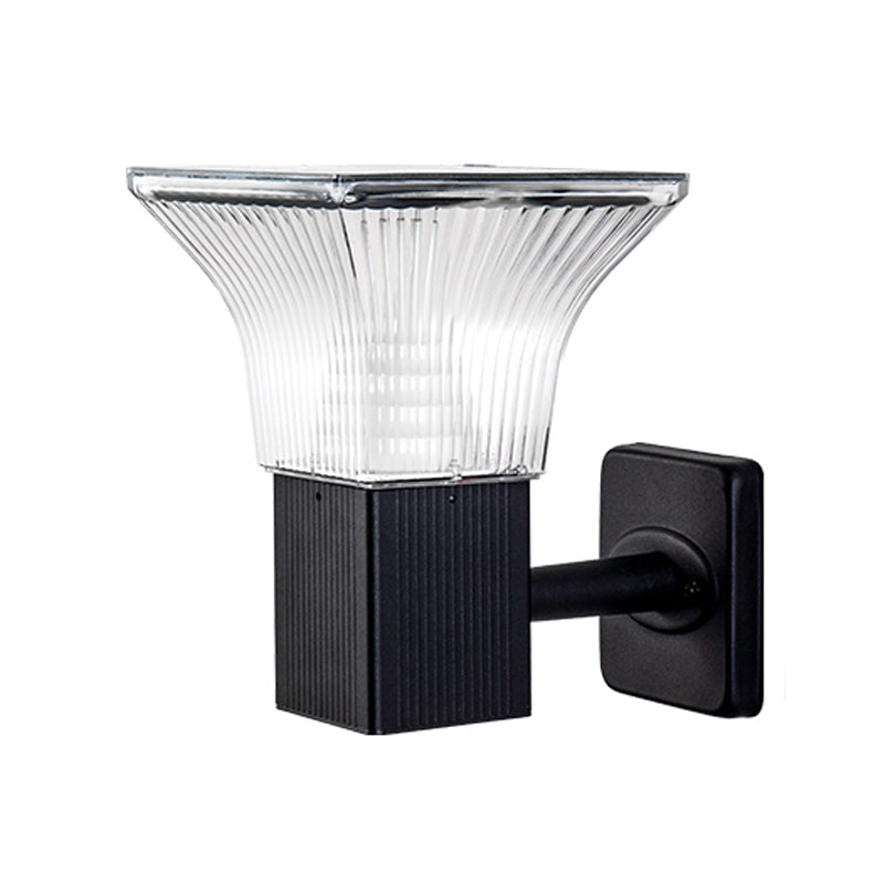Skørter | Black geometric LED wall lamp classic aluminum outdoor solar wall lamp