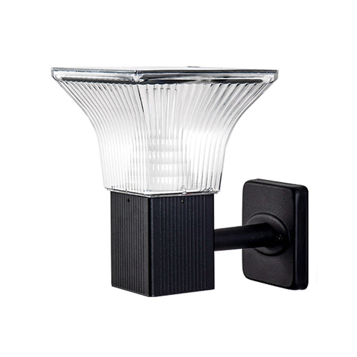 Skørter | Black geometric LED wall lamp classic aluminum outdoor solar wall lamp