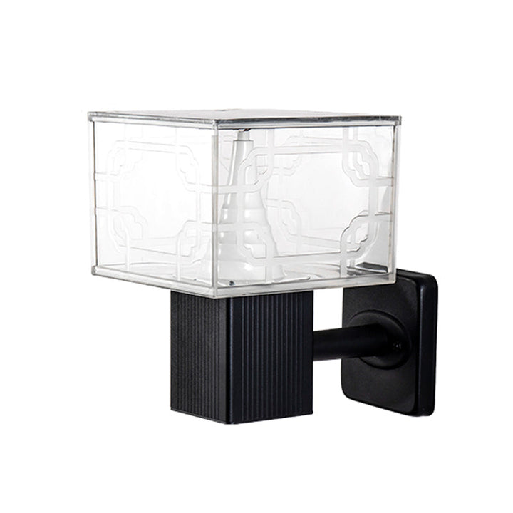 Skørter | Black geometric LED wall lamp classic aluminum outdoor solar wall lamp