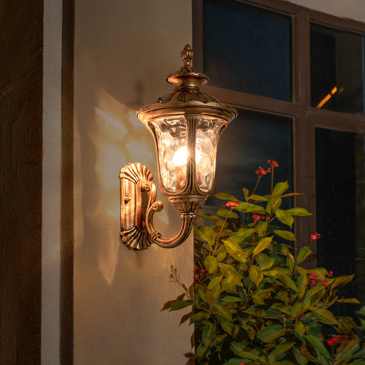Skørter | Bronze Bell Wall Mount Light Traditional Ribbed Glass 1-Light Outdoor Wall Lighting