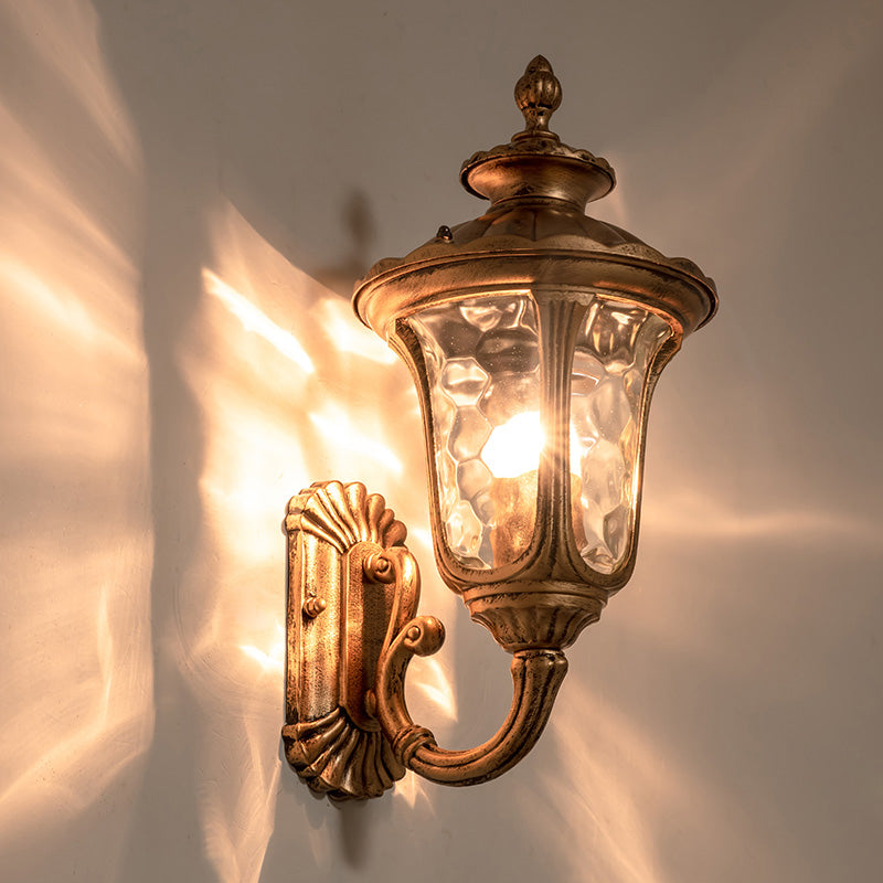 Skørter | Bronze Bell Wall Mount Light Traditional Ribbed Glass 1-Light Outdoor Wall Lighting