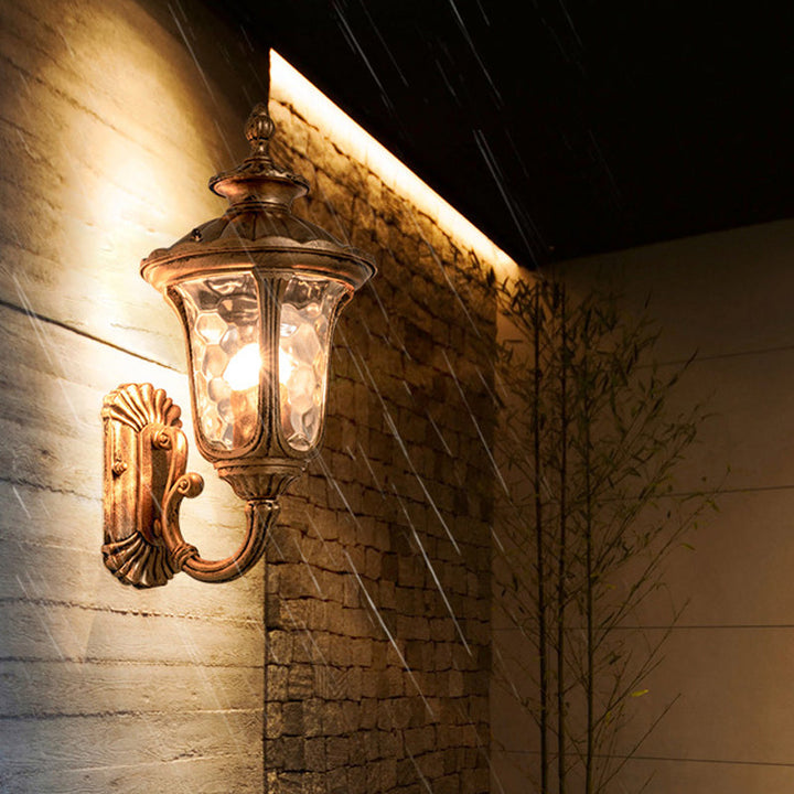 Skørter | Bronze Bell Wall Mount Light Traditional Ribbed Glass 1-Light Outdoor Wall Lighting