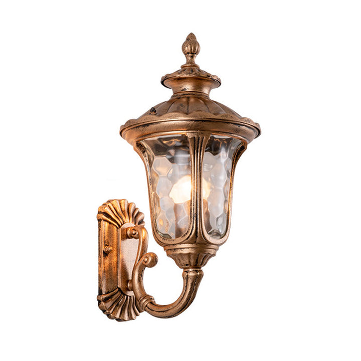 Skørter | Bronze Bell Wall Mount Light Traditional Ribbed Glass 1-Light Outdoor Wall Lighting