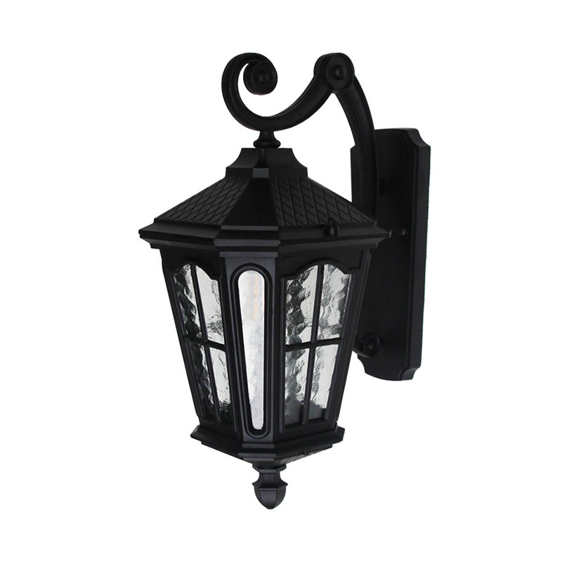 Skørter | Vintage Lantern Shaped Wall Light Fixture Single Lamp Ripple Glass Wall Mount Lamp for Garden