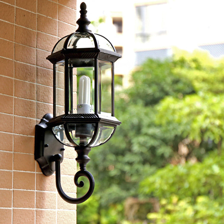 Skørter | Birdcage Shadow Clear Glass Wall Lighting Rustic 1 Lamp Courtyard Wall Fixture