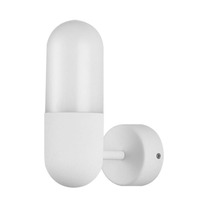 Skørter | Capsule Metal Wall Lamp Postmodern 1 Light Black/Grey/White Wall Mounted Lamp for Bedroom