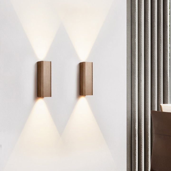 Skørter | Modern Cube Wall Mounted Light Metal Living Room LED Up and Down Wall Lamp in Bronze/Gold/Brown