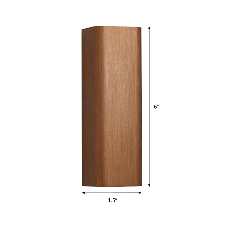 Skørter | Modern Cube Wall Mounted Light Metal Living Room LED Up and Down Wall Lamp in Bronze/Gold/Brown