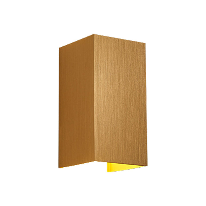 Skørter | Cuboid Up and Down LED Wall Lamp Contemporary Metal Gold/Brown/Grey Wall Light Fixture for Bedroom