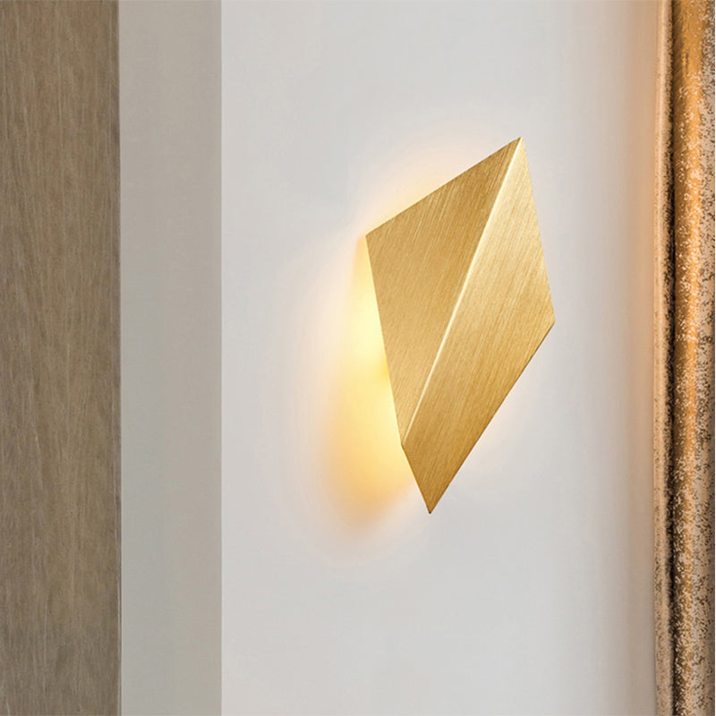 Lisslune | Metallic geometric wall-mounted light postmodern 1 light black/gray/white wall lamp fixture