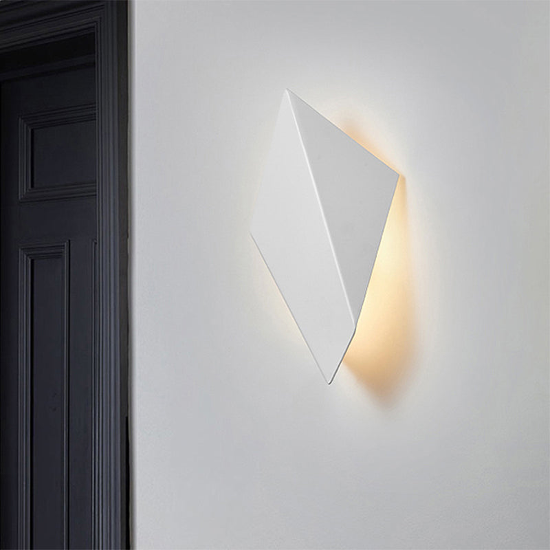 Lisslune | Metallic geometric wall-mounted light postmodern 1 light black/gray/white wall lamp fixture