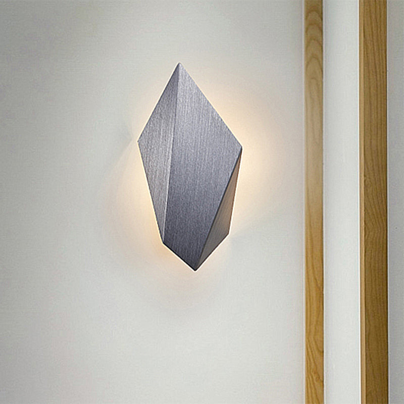Lisslune | Metallic geometric wall-mounted light postmodern 1 light black/gray/white wall lamp fixture