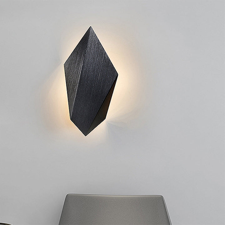 Lisslune | Metallic geometric wall-mounted light postmodern 1 light black/gray/white wall lamp fixture