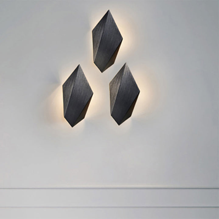 Lisslune | Metallic geometric wall-mounted light postmodern 1 light black/gray/white wall lamp fixture