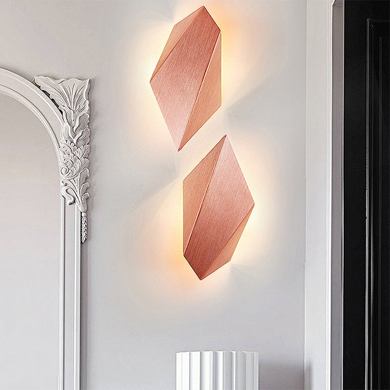 Lisslune | Metallic geometric wall-mounted light postmodern 1 light black/gray/white wall lamp fixture