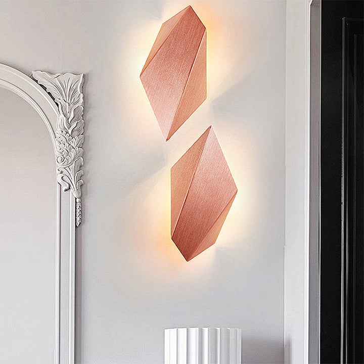 Lisslune | Metallic geometric wall-mounted light postmodern 1 light black/gray/white wall lamp fixture
