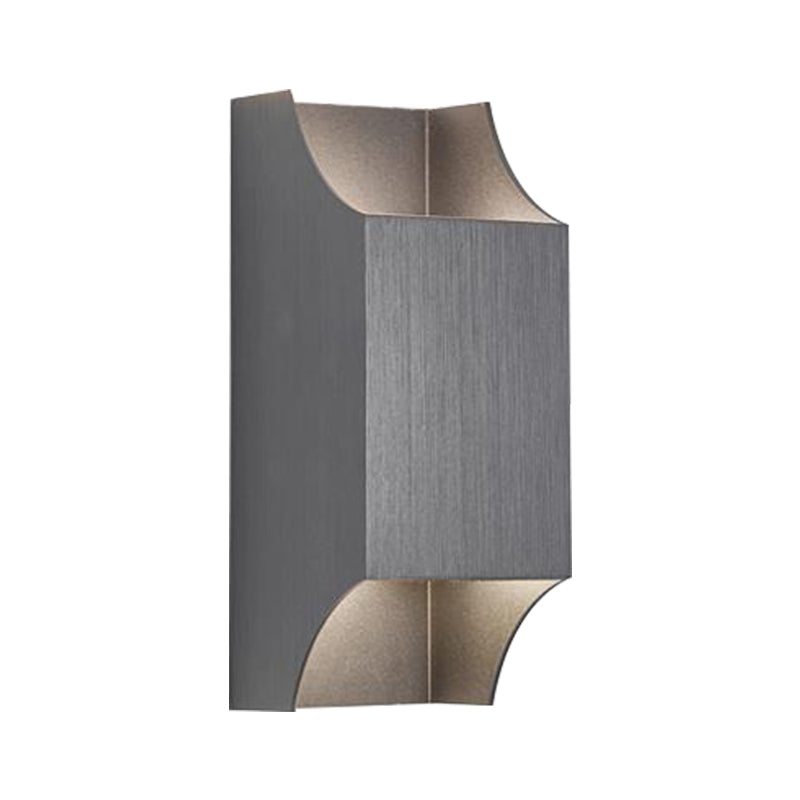 Lisslune | 1 Light Bedroom Up and Down LED Wall Lamp with Geometric Metal Shade Black/Grey/White Wall Mount Light