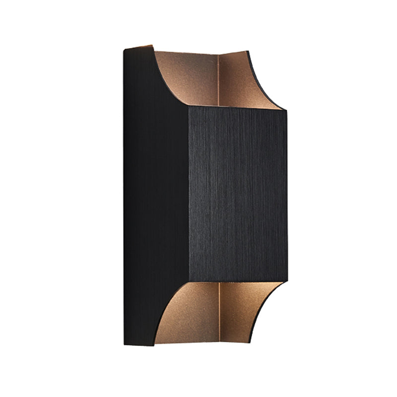 Lisslune | 1 Light Bedroom Up and Down LED Wall Lamp with Geometric Metal Shade Black/Grey/White Wall Mount Light