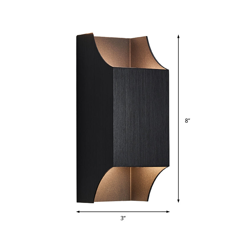 Lisslune | 1 Light Bedroom Up and Down LED Wall Lamp with Geometric Metal Shade Black/Grey/White Wall Mount Light