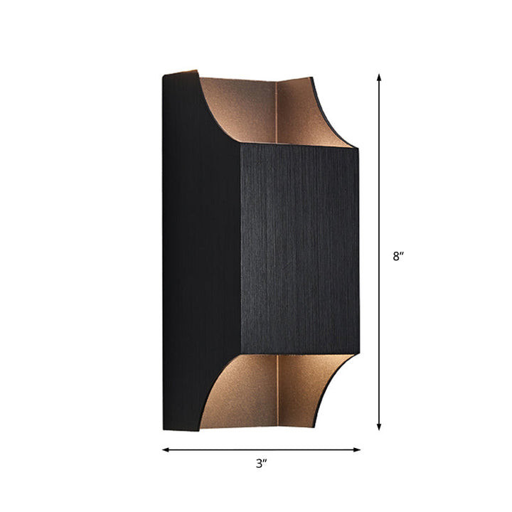 Lisslune | 1 Light Bedroom Up and Down LED Wall Lamp with Geometric Metal Shade Black/Grey/White Wall Mount Light