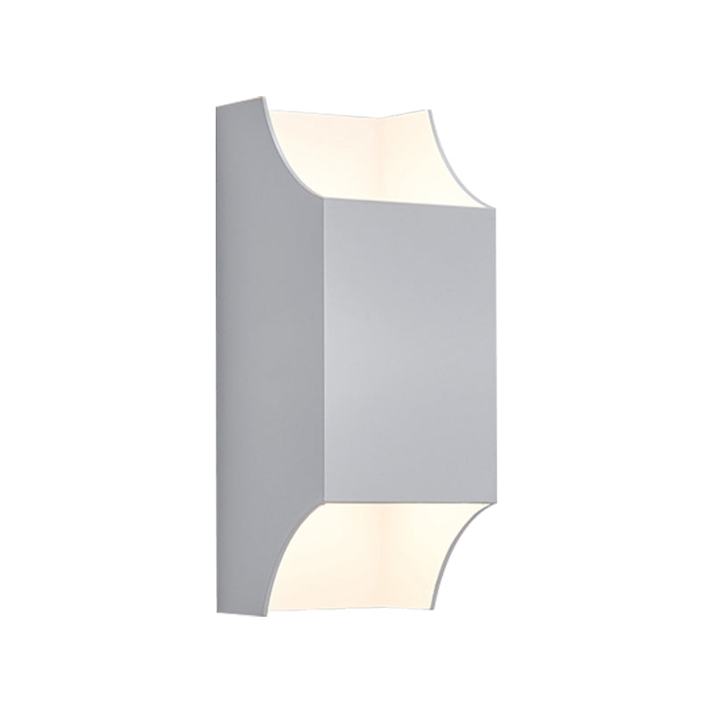 Lisslune | 1 Light Bedroom Up and Down LED Wall Lamp with Geometric Metal Shade Black/Grey/White Wall Mount Light