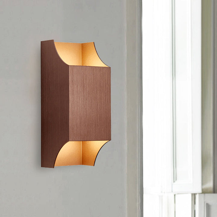 Lisslune | 1 Light Bedroom Up and Down LED Wall Lamp with Geometric Metal Shade Black/Grey/White Wall Mount Light