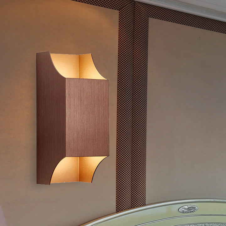 Lisslune | 1 Light Bedroom Up and Down LED Wall Lamp with Geometric Metal Shade Black/Grey/White Wall Mount Light