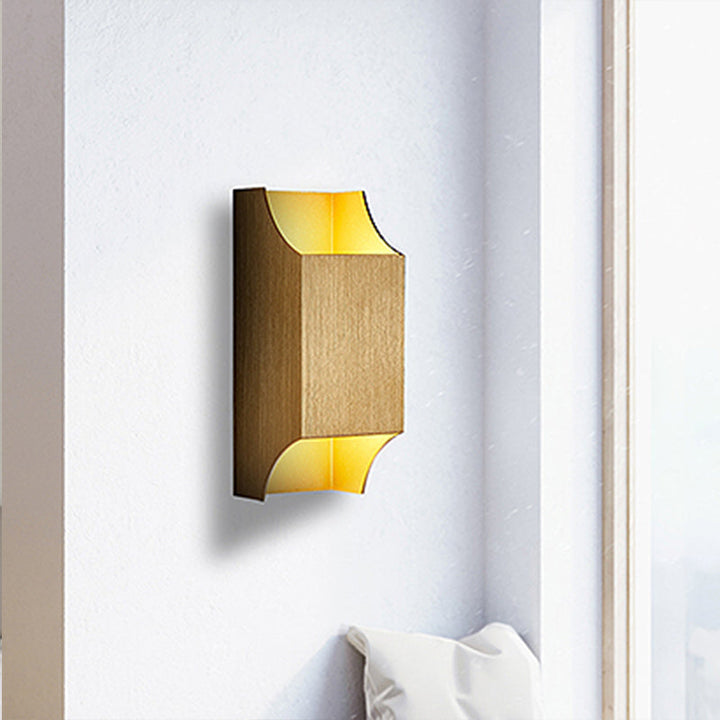 Lisslune | 1 Light Bedroom Up and Down LED Wall Lamp with Geometric Metal Shade Black/Grey/White Wall Mount Light